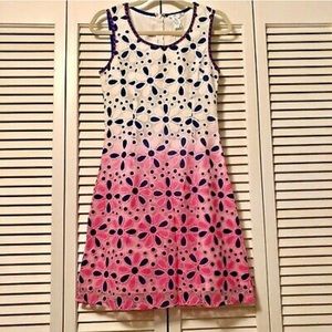 ESLEY ModCloth White Pink Floral Sheath Mesh Overlay Mini Dress